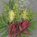 18" SEDUM, BROMELIAD & FOLIAGE SPRAY BURGUNDY/CREAM