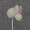 20.5&quot; FUZZY BUNNY PICK WHITE/PINK