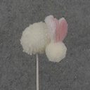 20.5" FUZZY BUNNY PICK WHITE/PINK