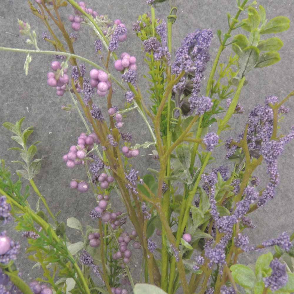 22" BERRY, HEATHER & EUCALYPTUS BUSH PURPLE