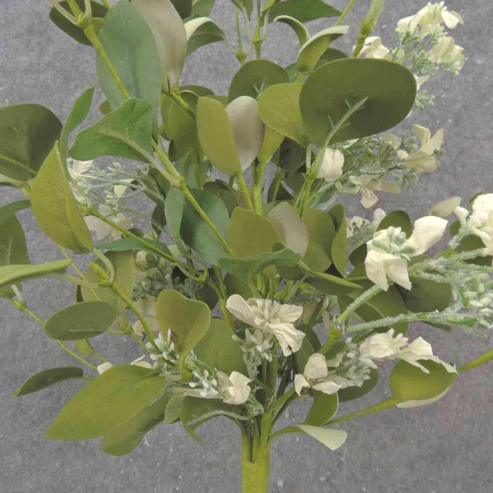 20&quot; EUCALYPTUS &amp; BLOSSOM BUSH CREAM