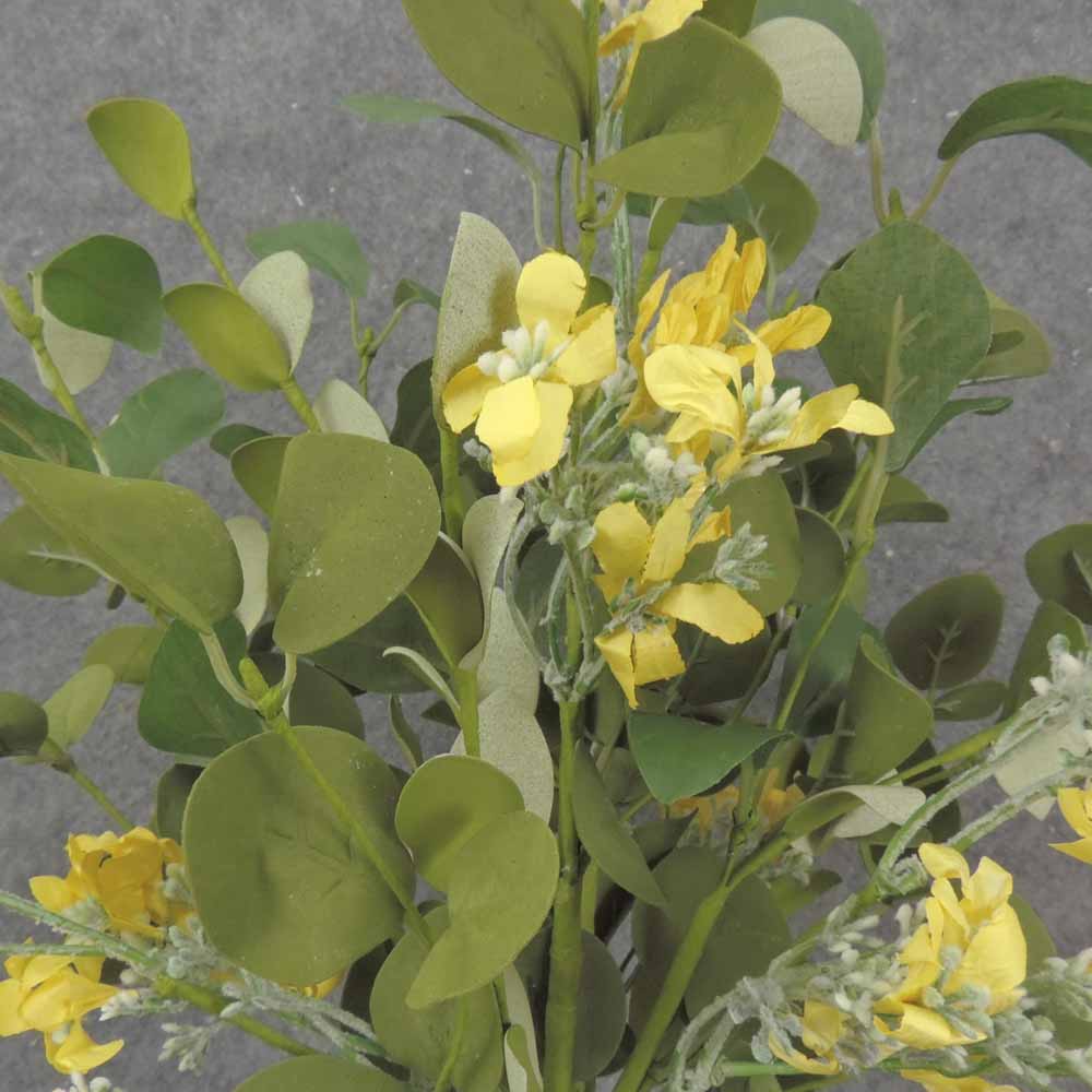 20" EUCALYPTUS & BLOSSOM BUSH YELLOW