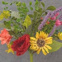 21" SUNFLOWER, POPPY & MIXED FOLIAGE BUSH