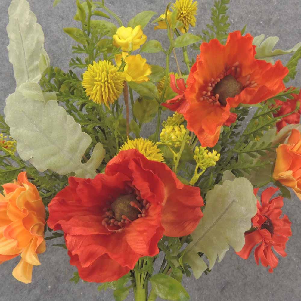 22" POPPY, MARIGOLD & THISTLE BUSH