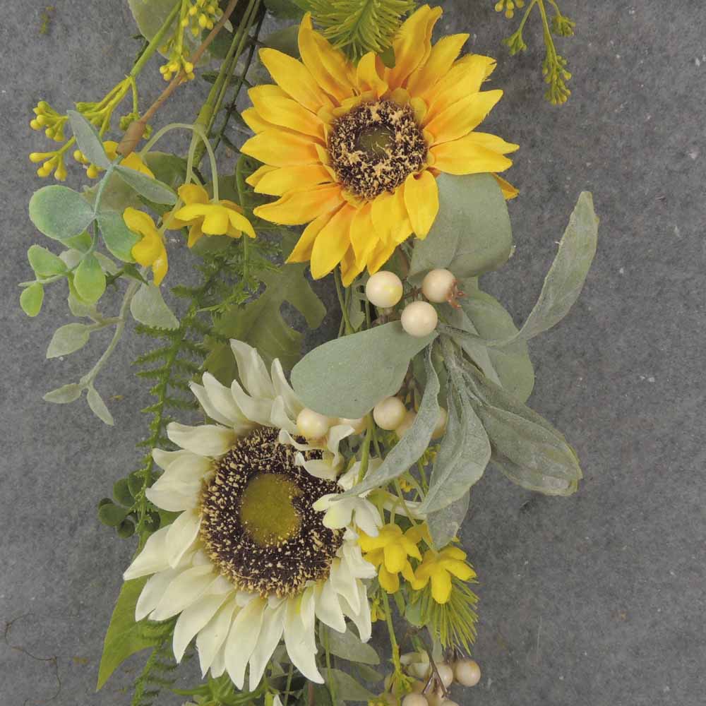 4' MIXED SUNFLOWER &amp; FOLIAGE GARLAND