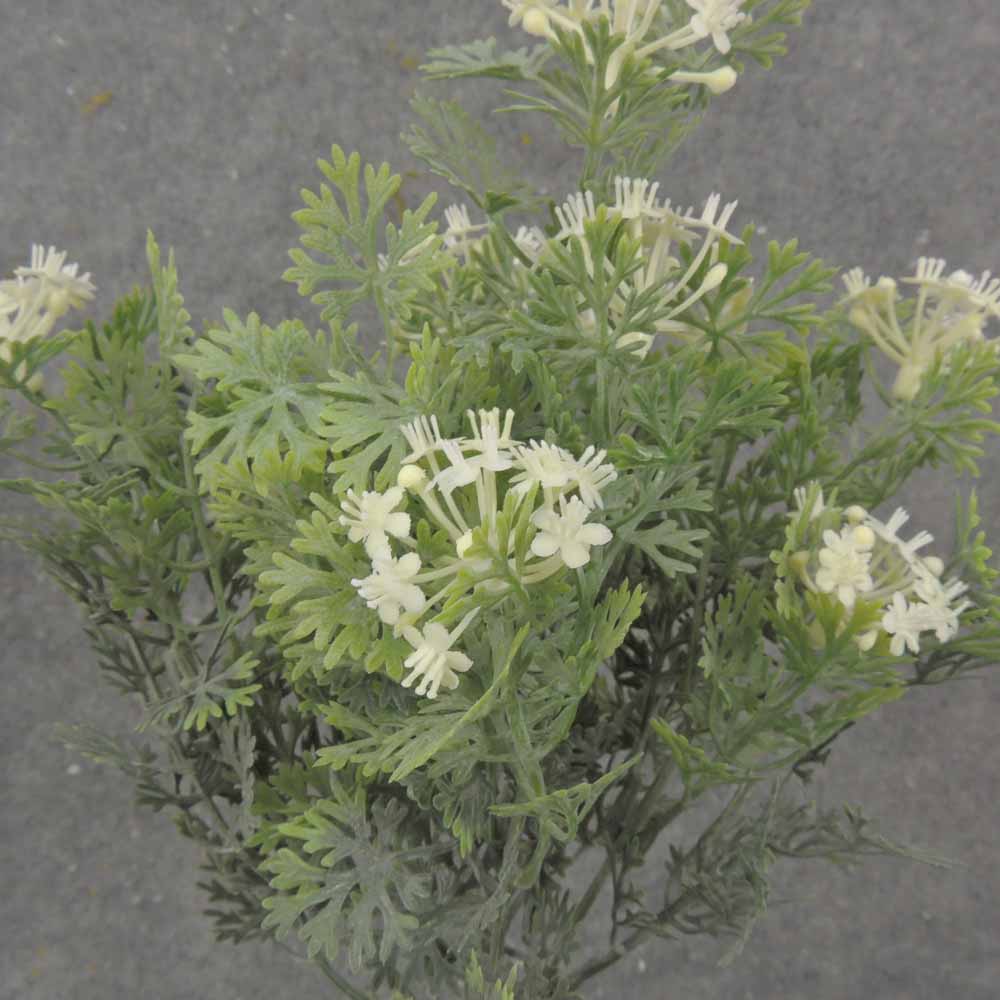 10&quot; FOLIAGE BUSH X5 W/ CREAM BLOOMS
