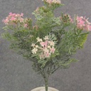 10&quot; FOLIAGE BUSH X5 W/ PINK/CREAM BLOOMS
