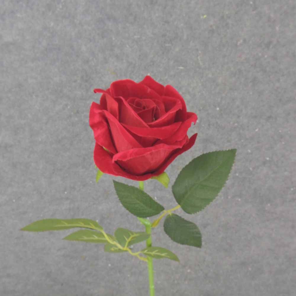 20" OPEN ROSE STEM RED