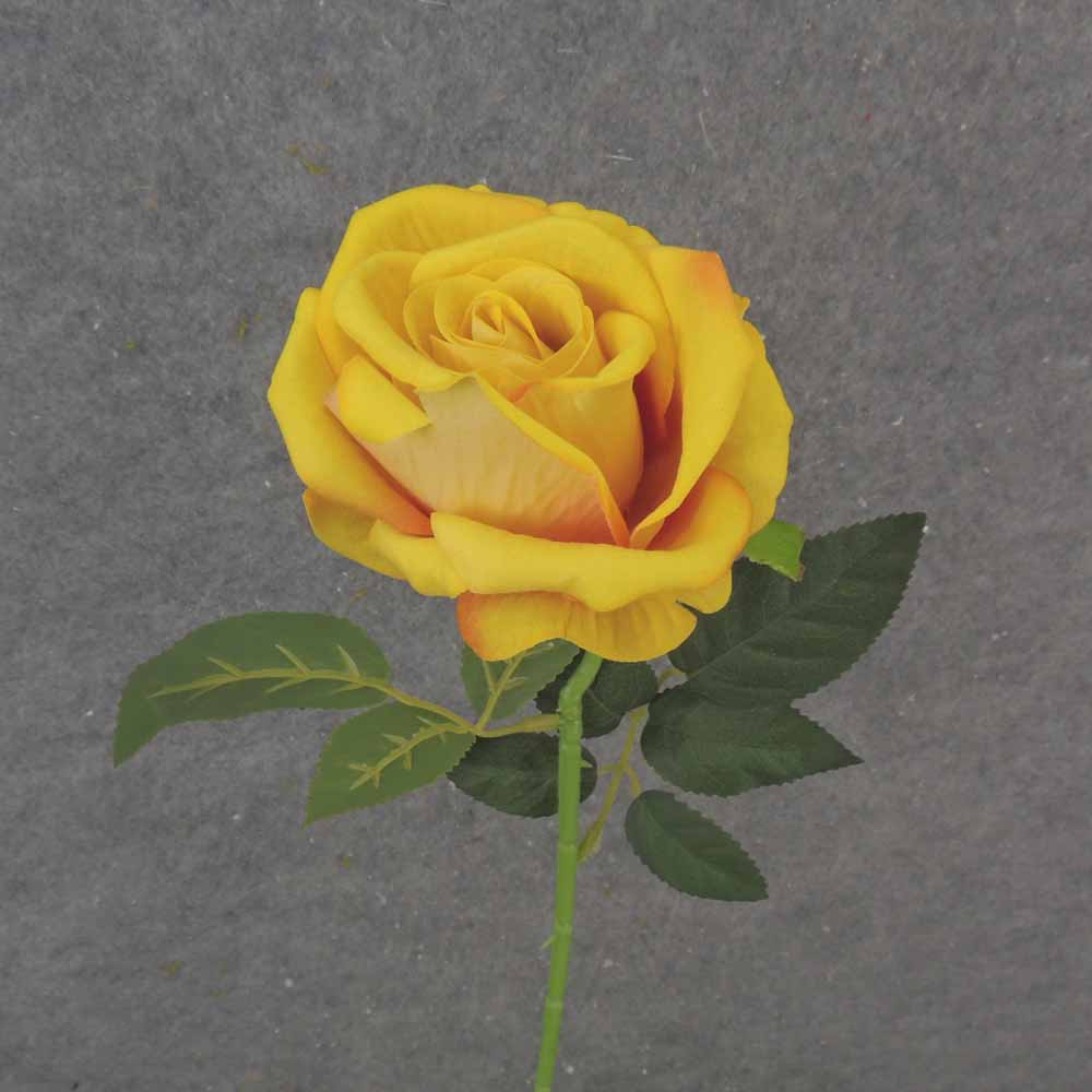 20" OPEN ROSE STEM YELLOW