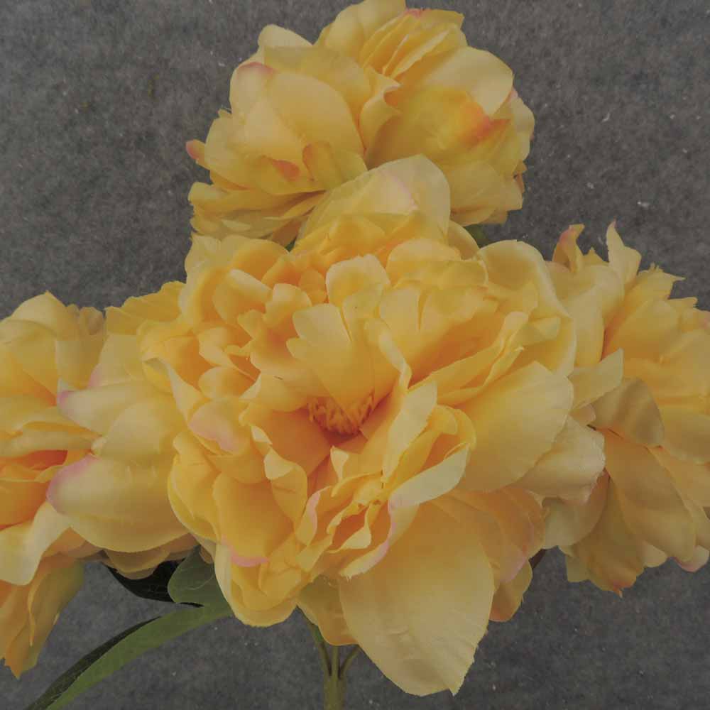 17.5" PEONY BUSH X 5 YELLOW