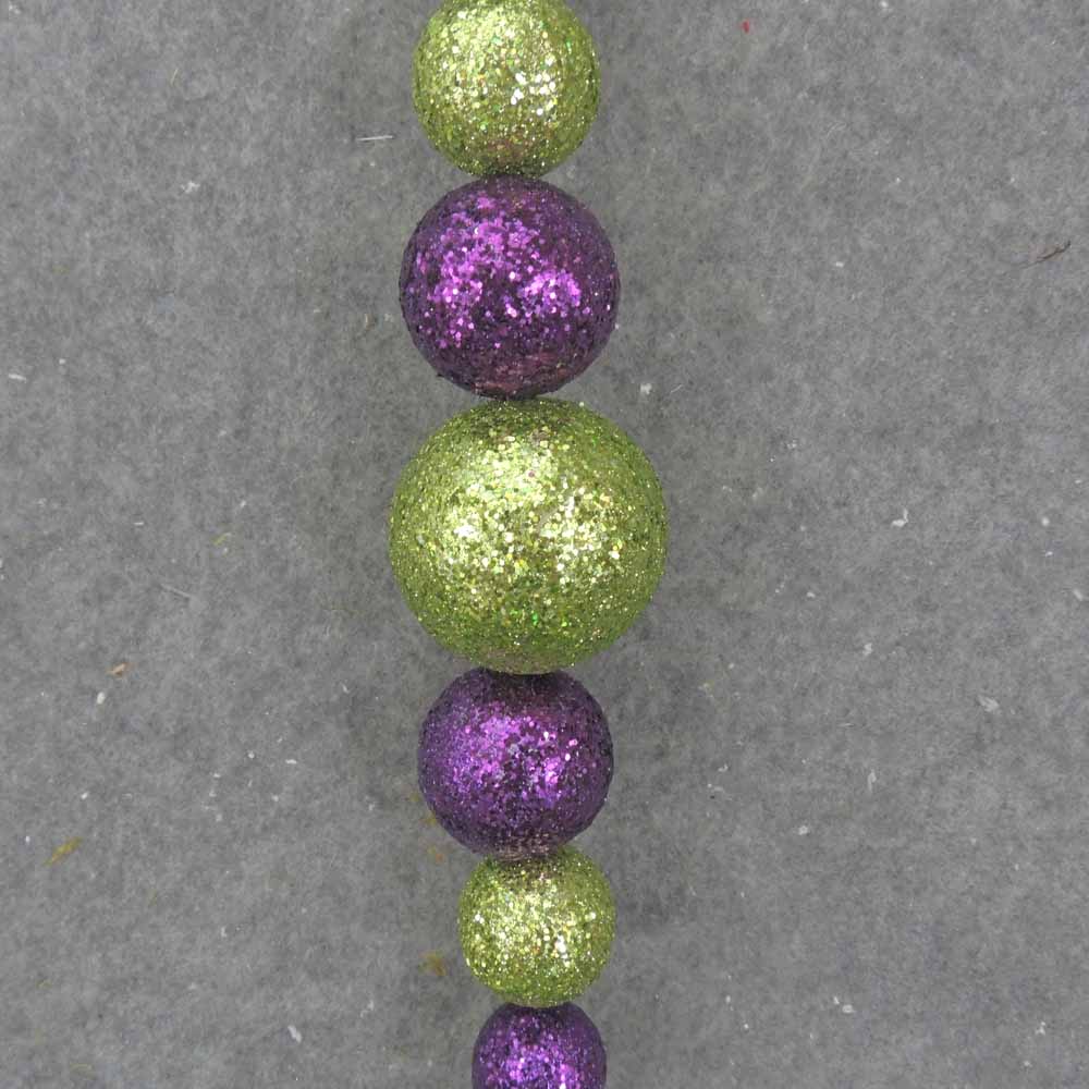 ORNAMENT GLITTER BALL 18"  PURPLE/GREEN