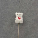 3.5" BEAR HOLDING HEART ON 7" PICK