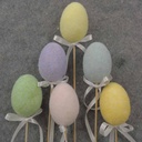 2.25" FLOCKED EASTER EGG ASSORTMENT ON 9" PICK