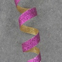 ORNAMENT 8.5" TIN SPRING  PURPLE/GOLD