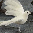 7" FLOCKED WHITE DOVE  (INDIVIDUAL)