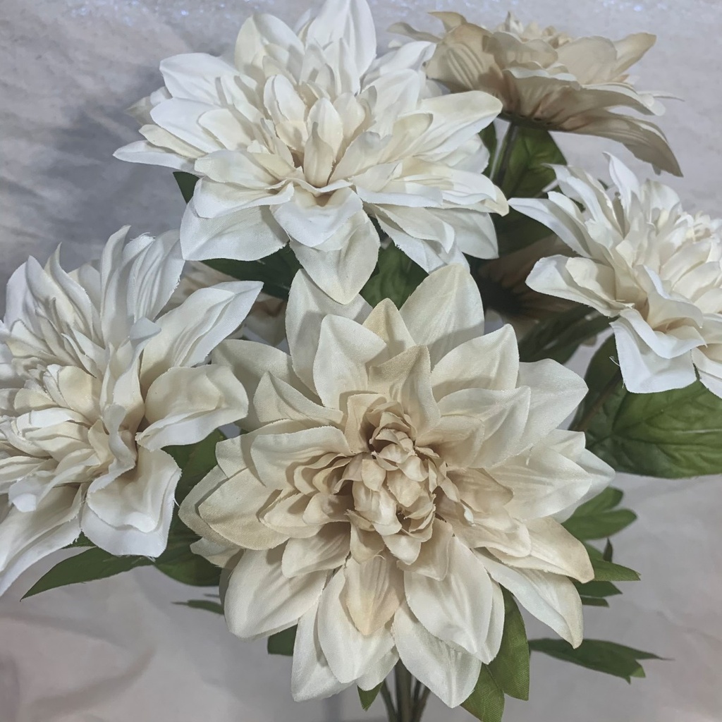 20" DAHLIA BUSH X7 CREAM