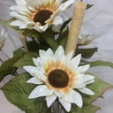 SUNFLOWER/CATTAIL BUSH X9 CREAM