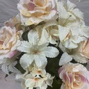 24" ROSE/LILY/HYDRANGEA BUSH X21 CREAM/PINK