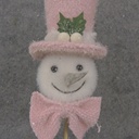 16.5" SNOWMAN PICK W/ PINK HAT