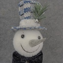 16.5" SNOWMAN HEAD PICK W/ TOP HAT