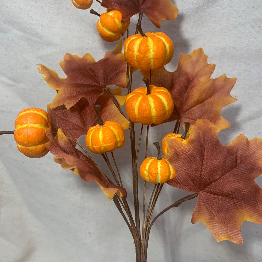 13&quot; MAPLE LEAF SPRAY W/ PUMPKINS