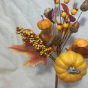 12.6" PUMPKIN PICK W/ LEAVES & ACORNS YELLOW