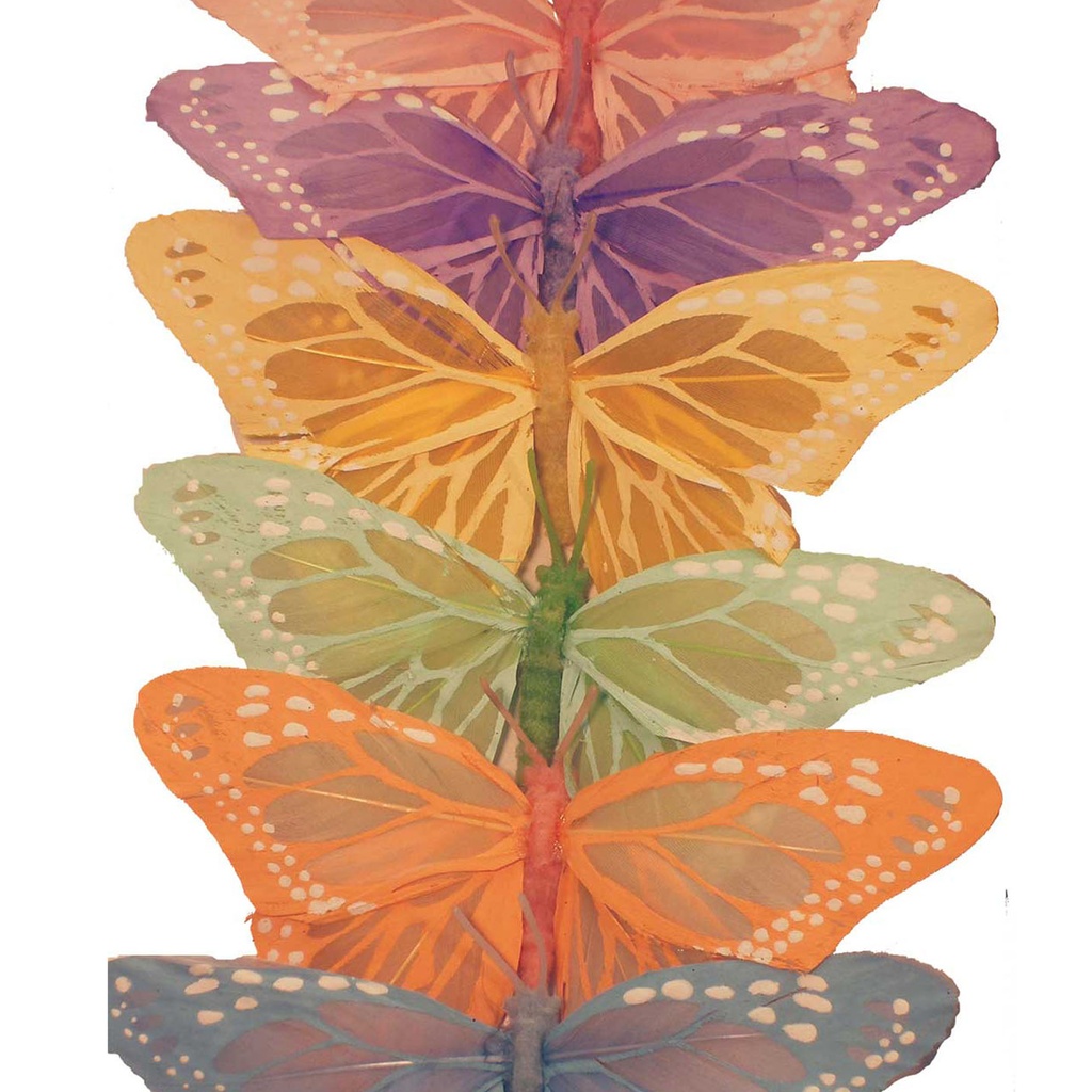 4.5" BUTTERFLY (6 ASSORTED PER PACK) PASTEL MONARCHS