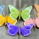 8" PASTEL BUTTERFLY 6 ASSORTED WITH 8" WIRE