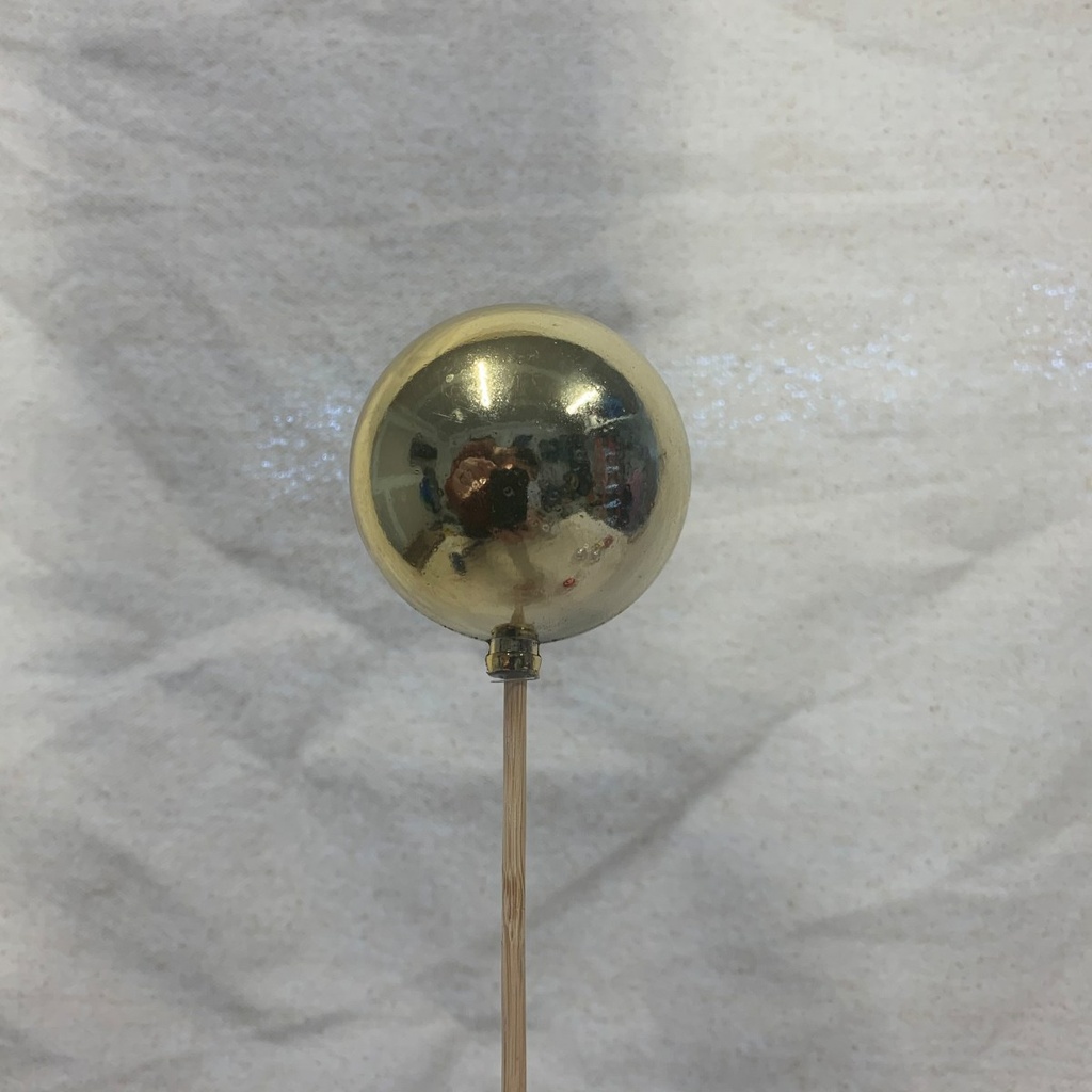 2.25" ORNAMENT BALL ON 18" PICK GOLD