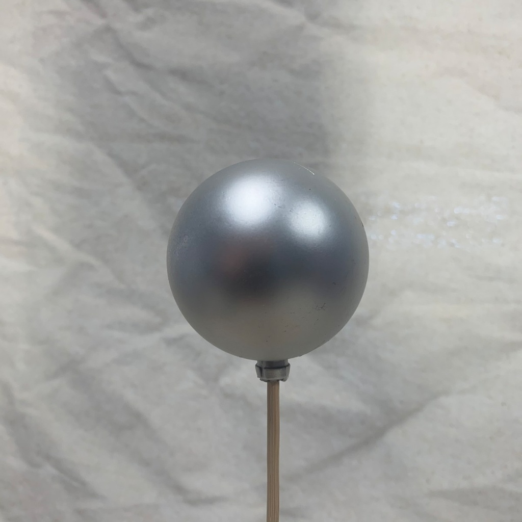 2.25" ORNAMENT BALL ON 18" PICK MATTE SILVER