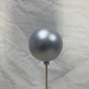 2.25" ORNAMENT BALL ON 18" PICK MATTE SILVER
