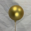 3" ORNAMENT BALL ON 18" PICK MATTE GOLD