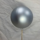 4&quot; ORNAMENT BALL ON 18&quot; PICK MATTE SILVER