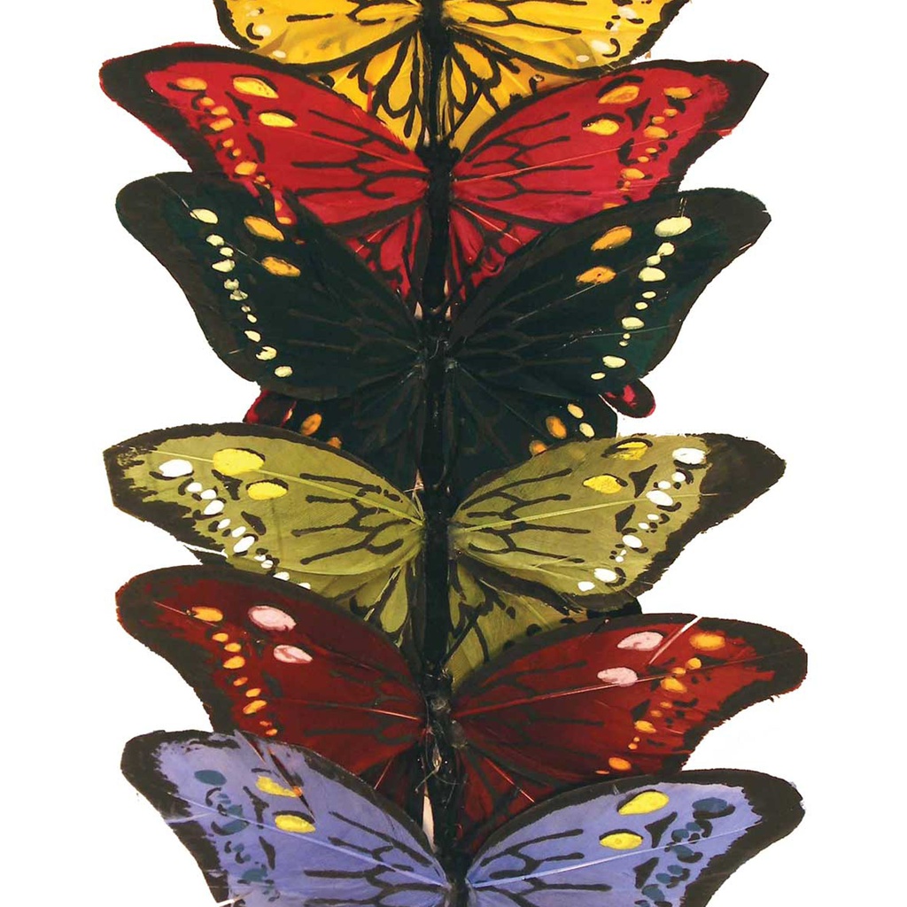 4.5&quot; BUTTERFLY (6 ASSORTED PER PACK) HAND PAINTED