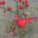 19&quot; PINE/CEDAR TREE W/CARDINAL/BERRIES (BURLAP BASE)