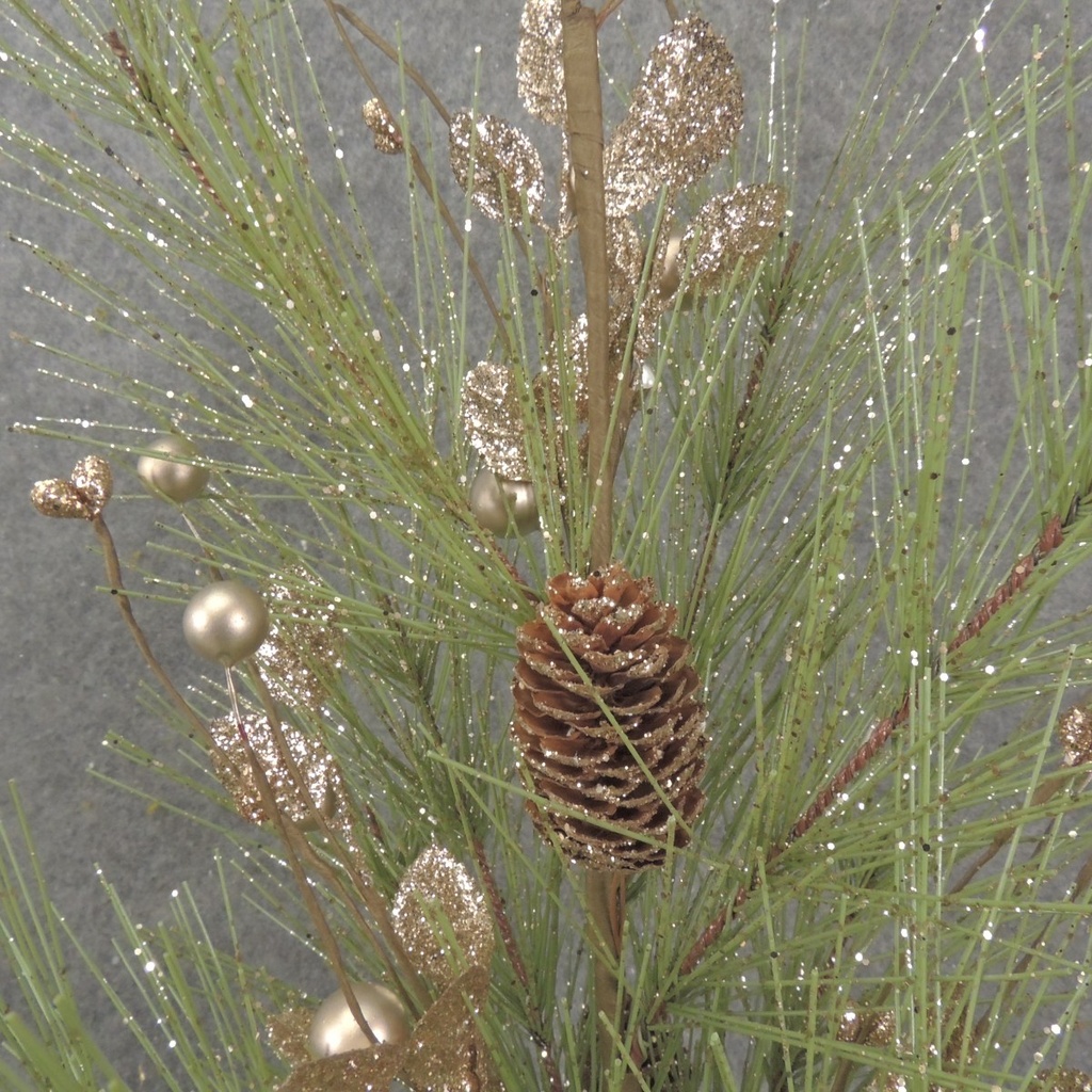 23" PINE TREE W/ CHAMPAGNE GLITTER BERRIES/CONES/LEAF