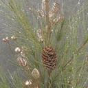23&quot; PINE TREE W/ CHAMPAGNE GLITTER BERRIES/CONES/LEAF