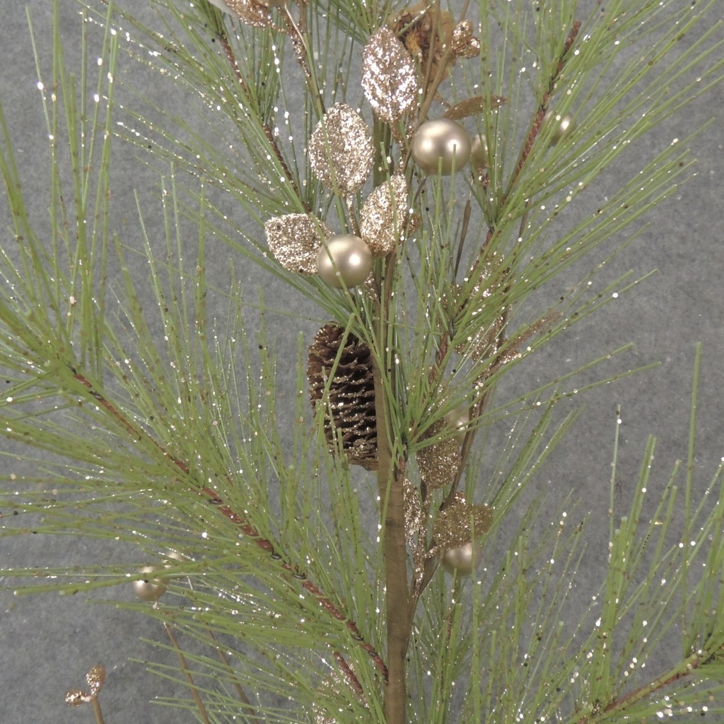 29" PINE TREE W/ CHAMPAGNE GLITTER BERRIES/CONES/LEAF