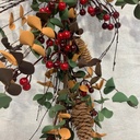 5' EUCALYPTUS GARLAND W/ CONES & BERRIES TRICOLOR