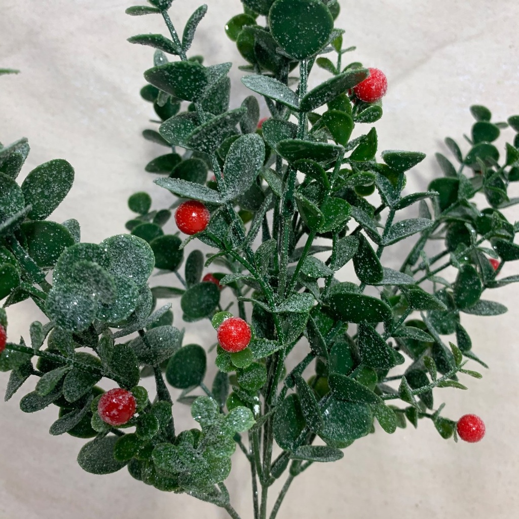 14" EUCALYPTUS BUSH X5 W/ RED BERRIES GREEN