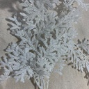 20.5" GLITTER FERN SPRAY X8 WHITE