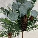 14&quot; PINE PICK W/ FROSTED EUCALYPTUS &amp; CONES