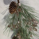 18"  PINE HANGER W/ CHAMPAGNE GLITTER BERRIES/CONES/LEAF