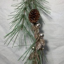 60" PINE GARLAND W/ CHAMPAGNE GLITTER BERRIES/CONE/LEAF