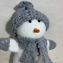 12" STANDING SNOWMAN W/ GREY HAT/SCARF