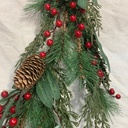 5' PINE GARLAND W/ BERRIES & CONES