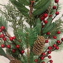 28" PINE SPRAY W/ BERRIES & CONES