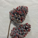 23&quot; GLITTER PINECONE SPRAY X2 RED