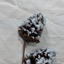 23&quot; GLITTER PINECONE SPRAY X2 SILVER