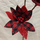 20" POINSETTIA SPRAY X3 RED/BLACK